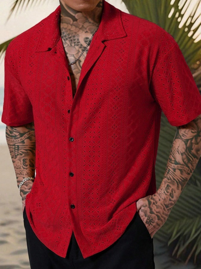 Leo | Men's Open-Knit Short Sleeve Shirt