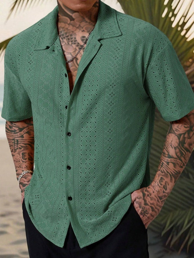 Leo | Men's Open-Knit Short Sleeve Shirt