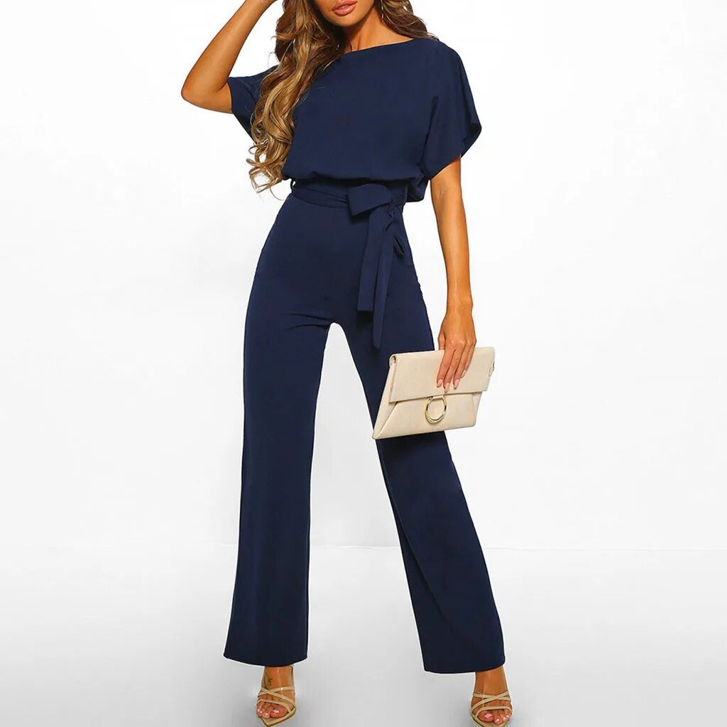 Aria | Women's Batwing Sleeve Boat Neck Jumpsuit